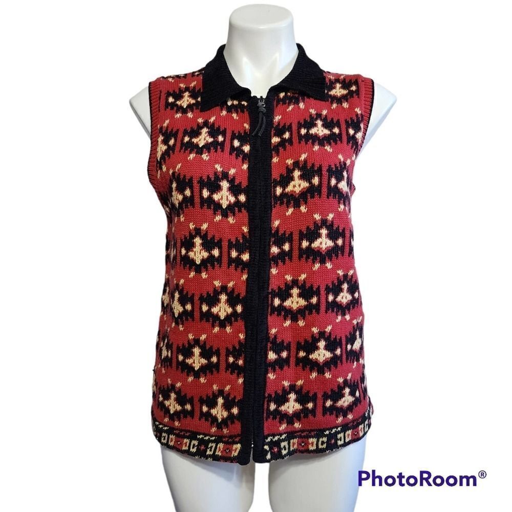 Eagle's Eye sweater vest vintage Aztec Southwest Cowgirl Western M